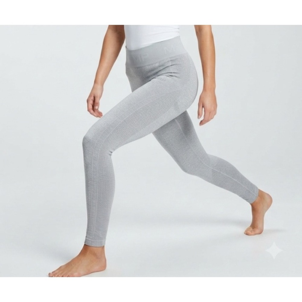 Myprotein MP Womens Seamless Leggings Gray High Waist Athletic Tights Small